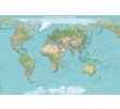 390-физическая карта мира 1500х1000мм