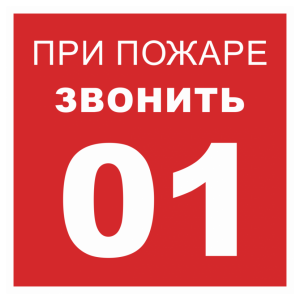 Т-1082 - Знак безопасности «При пожаре звонить 01»