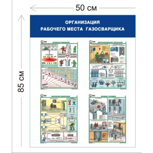 СТН-303 - Cтенд Организация рабочего места газосварщика 85 х 50 см (4 плаката)