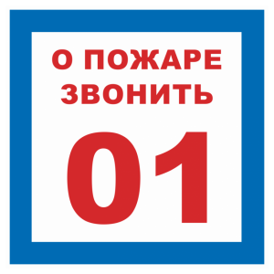 Т-1089 - Знак безопасности «О пожаре звонить 01»